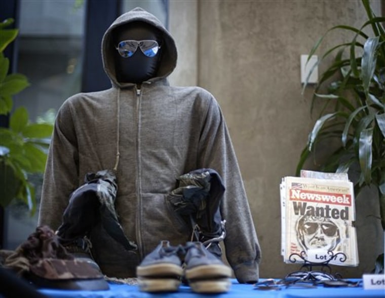 The hoodie and sunglasses used by Ted Kaczynski, also known as the Unabomber, are displayed as Kaczynski's personal items are auctioned off online with proceeds to benefit the victims' families in Atlanta. The online auction of Unabomber memorabilia ends today with bidders vying for the most popular items: hoodie, sunglasses and hand-written manifesto. 